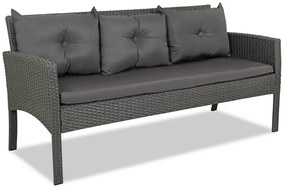 Divano tre posti in polyrattan antracite Bari Garden Point