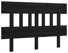 Testiera per letto nera 203,5x3x81 cm in legno massello di pino