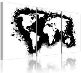 Quadro Mappa del mondo in bianco e nero