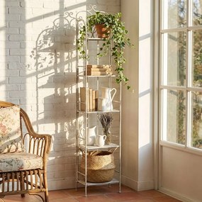 Scaffale 5 piani stile provenzale in ferro verniciato