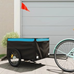 Rimorchio Da Bici Nero E Blu 45 Kg İn Ferro /