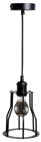 Lampadario a sospensione con filo 1xE27/60W/230V diametro 15 cm nero