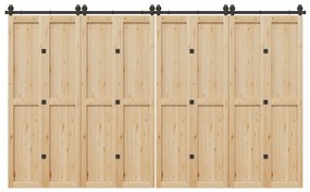 Kit Di Binari Per Porte Scorrevoli 366 Cm Acciaio Nero /