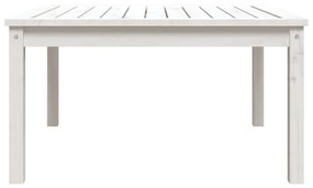 Tavolo da giardino bianco 82,5x82,5x45cm legno massello di pino