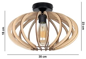 Lampadario a plafone EARTH 1xE27/60W/230V nero/beige