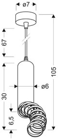 Lampadario a sospensione con filo TUBA 1xGU10/50W/230V bianco