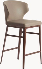 Sedia da bar in similpelle con struttura in legno di frassino Elise