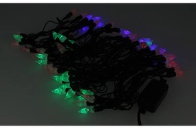 Mini Lucciole 60 Led Multicolori RGB Forma Punta di Frecca Goccia Pioggia Per Natale Festa Decorativa Filo Nero 8,8 metri Uso Interno CS31064