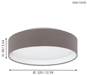 Eglo 31593 Plafoniera LED PASTERI LED/11W/230V