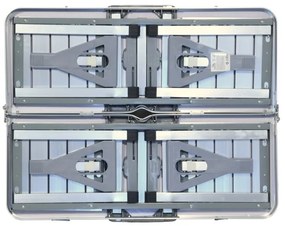 Tavolo da campeggio pieghevole con chairs bianco/cromo