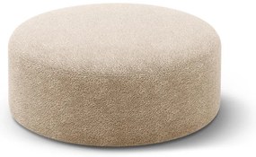 Poggiapiedi marrone chiaro con rivestimento in bouclé Dia – Micadoni