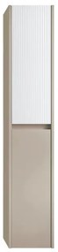 Colonna per mobile bagno Niwa 2 ante P 27 x L 30 x H 160 cm laccato opaco sabbia con vetro bianco cannettato