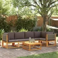 Set Divano da Giardino 6 pz con Cuscini in Massello di Acacia 3278898