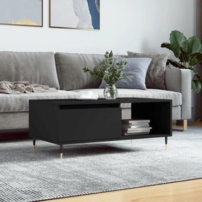 Tavolino da salotto nero 90x50x36,5 cm in legno multistrato