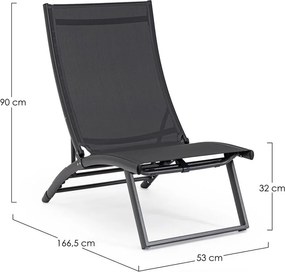 Sdraio da giardino color antracite in metallo regolabile/pieghevole Taylor – Bizzotto