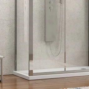 Kamalu - Box doccia 3 lati 80x100x80 apertura scorrevole vetro trasparente K410NS