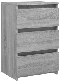 Comodini grigio sonoma 2 pz 40x35x62,5 cm in legno multistrato