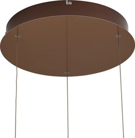 Lampada a sospensione di design oro rosa con vetro ambrato, LED integrato, dimmerabile a 3 fasi, 3 luci Easylift - Fiera