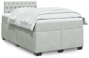 Giroletto A Molle Con Materasso Grigio Chiaro 120x200cm Velluto /