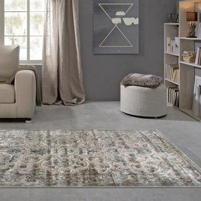 Tappeto Farashe 1 geometrico grigio, L 200 x L 140 cm