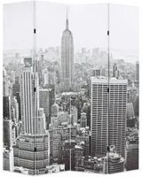 Paravento Pieghevole 160x170 cm Stampa New York Bianco e Nero 245858