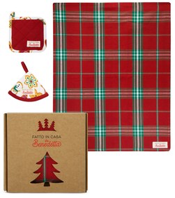 Set presine e strofinaccio Fatto in casa da Benedetta rosso tartan