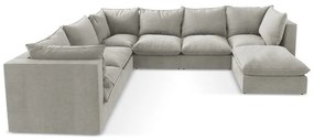 Divano angolare grigio chiaro (con penisola a sinistra/a U) Manao – Makamii