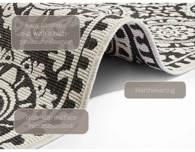 Tappeto da esterno nero e crema , 80 x 250 cm Jardin - NORTHRUGS