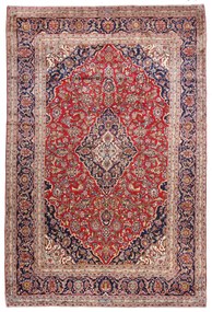 Kashan Tappeto 370x250 Rosso (Iran) Annodato A Mano
