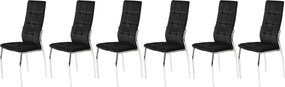 Set di 6 sedie K416 in velluto nero