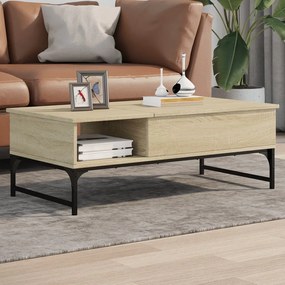 Tavolino Salotto Rovere Sonoma 100x50x35 Cm Multistrato Metallo /