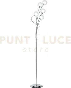 Piantana blog cromo 5 luci attacco g9 36x150cm diffusore sferico do...