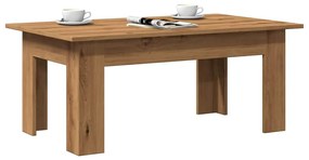 Tavolino Da Salotto Artigianale 100x60x42 Cm Legno Multistrato /