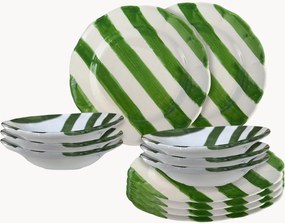 Servizio di piatti in ceramica Dolcevita Nastro, 6 persone, set da 12