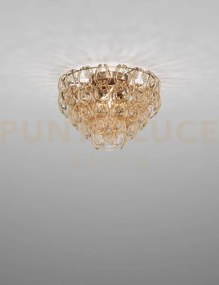 Giogali lampadadario a soffitto 40 cristallo ambra e bronzo opaco 2...