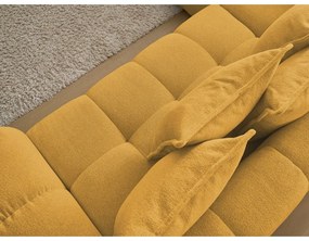 Divano angolare color senape allungabile e con contenitore (penisola a sinistra/a L) con rivestimento in ciniglia Everest – Bobochic Paris