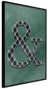 Poster  Ampersand on Green Background  Cornice Quadri Cornice nera, Larghezza x Altezza Home decor 30x45