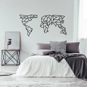 Decorazione da parete in metallo nero Mappa, 120 x 58 cm Geometric World - Wallity