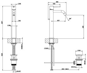 Miscelatore Lavabo Alto Con Scarico Cromo Via Tortona 18603 Gessi