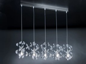 5-light suspension - Chrome - 206.505 Astro Collection - Metal Lux Ambra