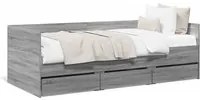 Divano Letto con Cassetti Grigio Sonoma 90x190 cm Multistrato 3280830