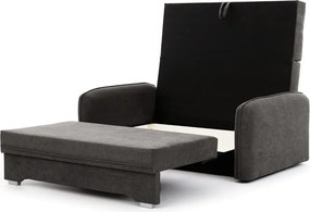 Divano grigio scuro allungabile/con contenitore e rivestimento in ciniglia 155 cm Laine – ELTAP