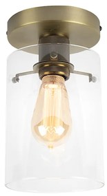 Plafoniera moderna bronzo con vetro - Dome