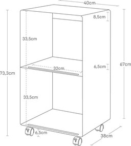 Carrello portaoggetti bianco in metallo 40x73x38 cm Tower – YAMAZAKI