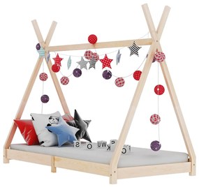 Giroletto Per Bambini İn Legno Massello Di Pino 80x160 Cm /
