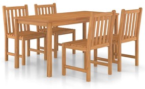 Set da pranzo per esterni 5 pz in legno massello di teak