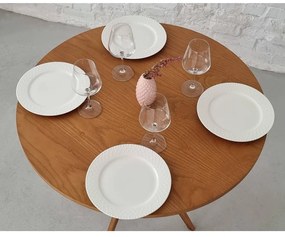 Tavolo da pranzo rotondo con piano effetto frassino ø 70 cm Jubi – Ragaba