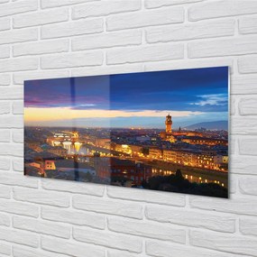 Quadro acrilico Italia Panorama Night Bridges 100x50 cm