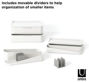Organizer da bagno in plastica bianca per cosmetici Glam - Umbra