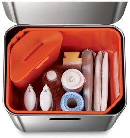 Bidone in acciaio per rifiuti differenziati in argento 60 l Totem Max - Joseph Joseph